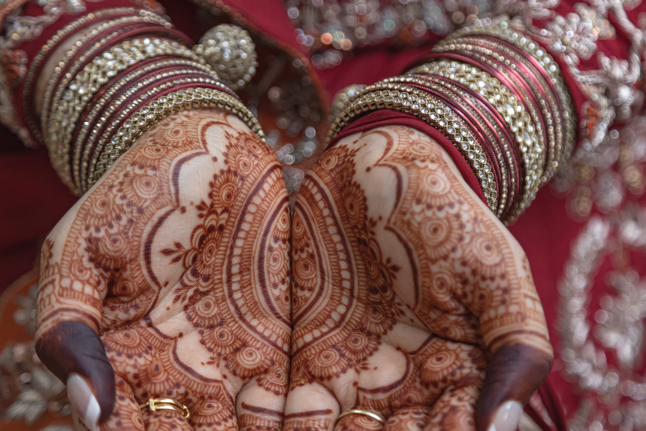 Asian Bride in Crimson Lehenga